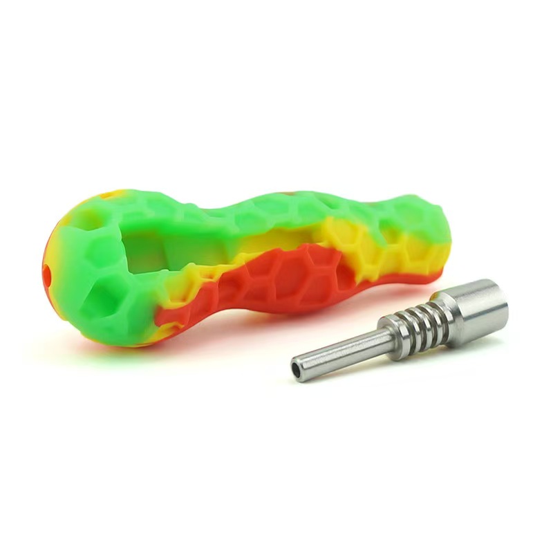 silicone smoking pipe with titanium nail
